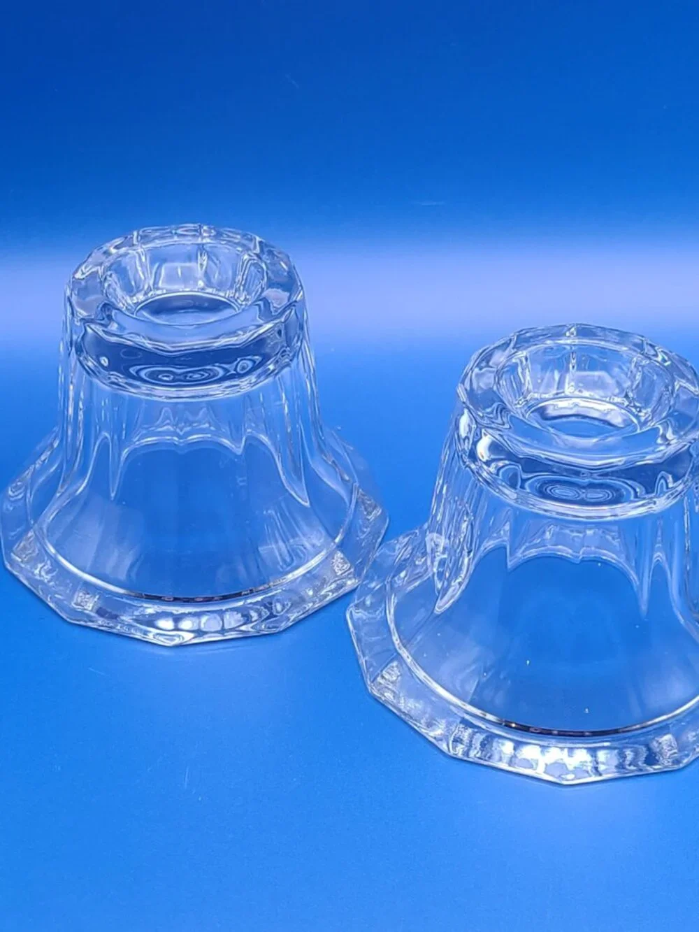 Unbranded 12 Sided Vintage Crystal Dodecagon Votive Pair 4